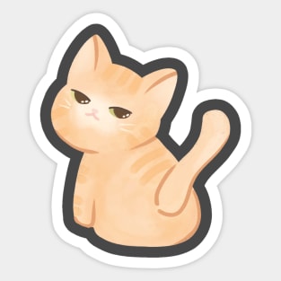 Impudent orange cat Sticker